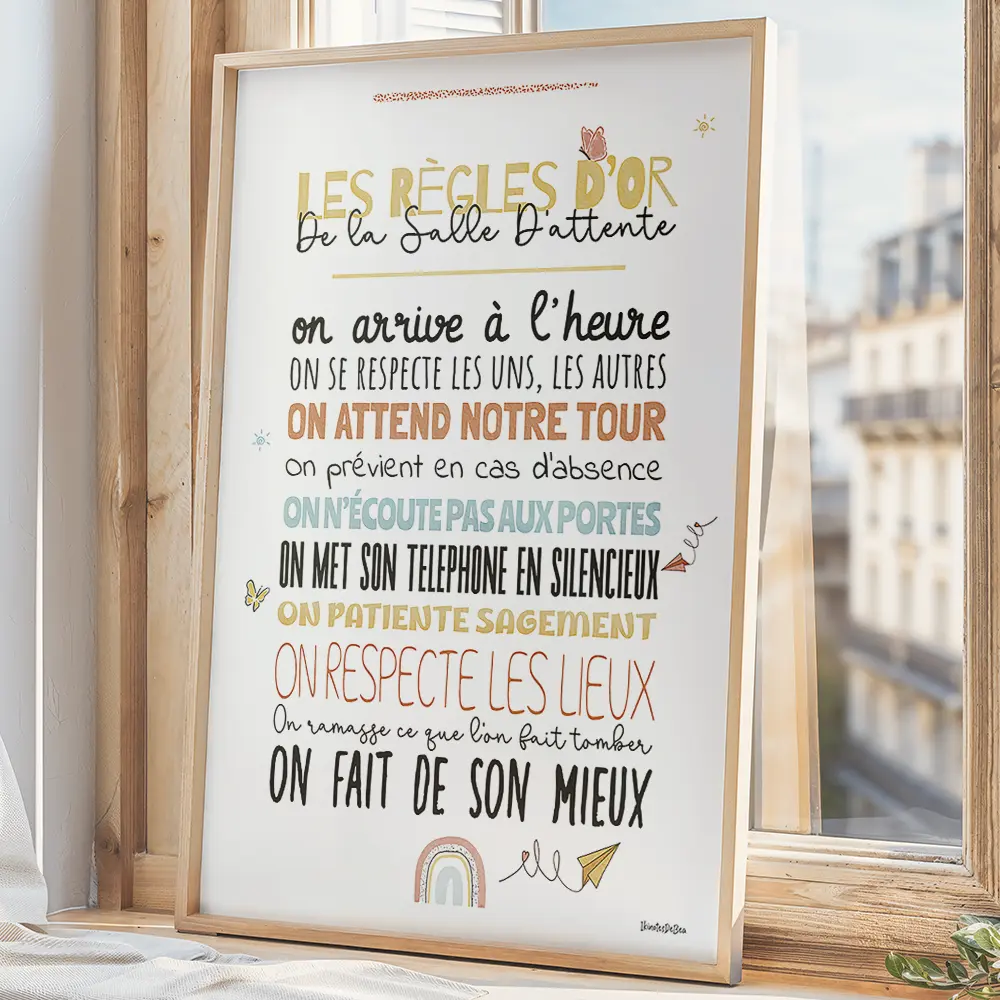 Affiche composée entièrement de texte dont chaque ligne utilise des fonts et couleurs différentes