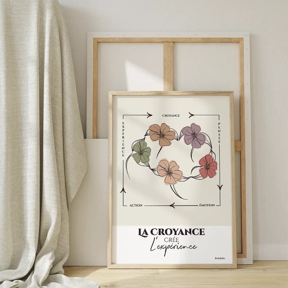 Illustration d'un cercle de cinq fleurs dans les tons pastels qui donne l'impression de se tenir par la main et de danser en rond