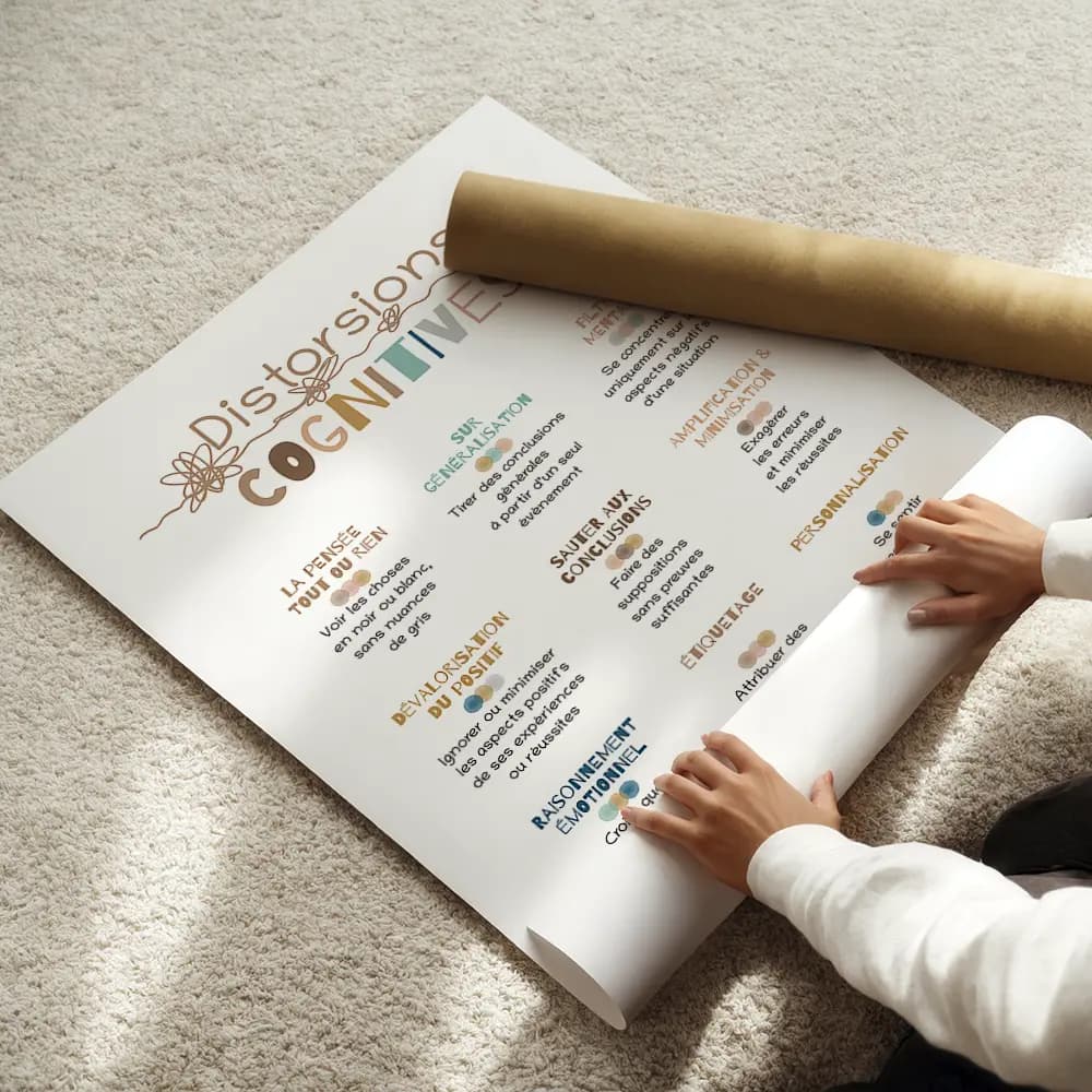 Liste de 9 textes détaillant des distorsions cognitives