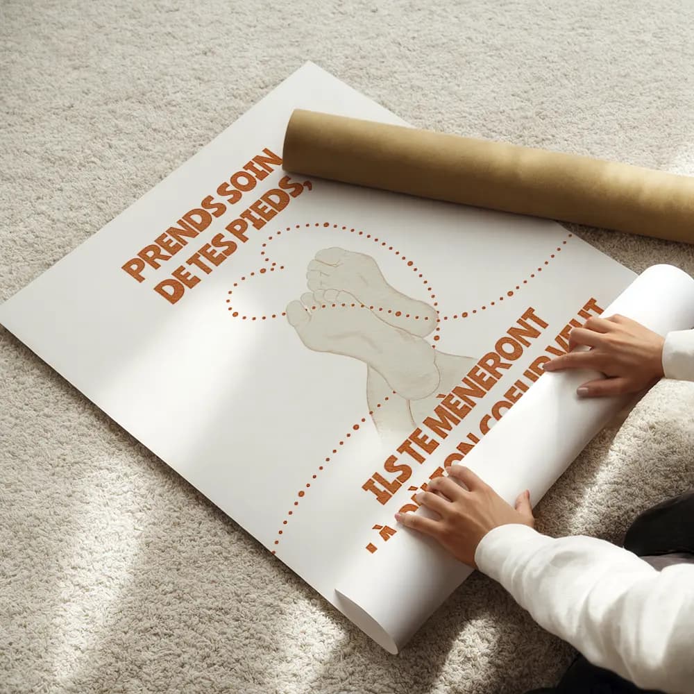 Dessin de deux pieds croisés entourés d'un cœur