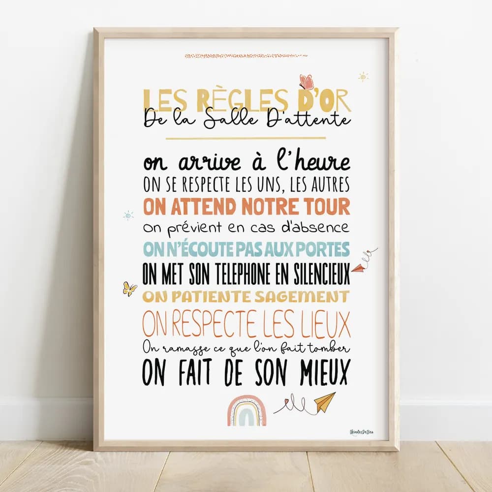 Affiche composée entièrement de texte dont chaque ligne utilise des fonts et couleurs différentes