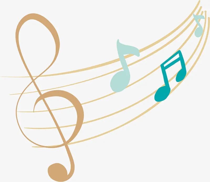 La musique Dessin bleu et beige d'une partition de musique avec des notes.