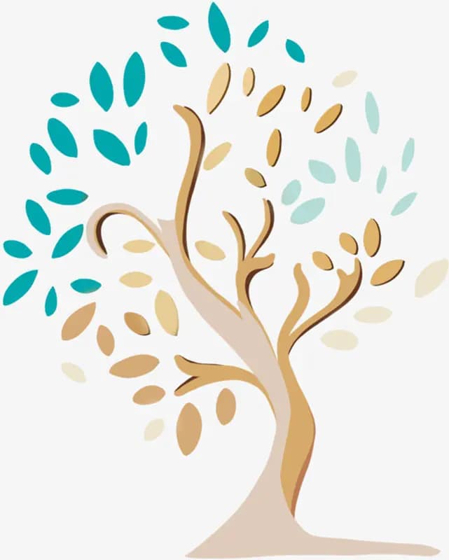 Nature arbre Dessin d'un arbre minimaliste beige et bleu