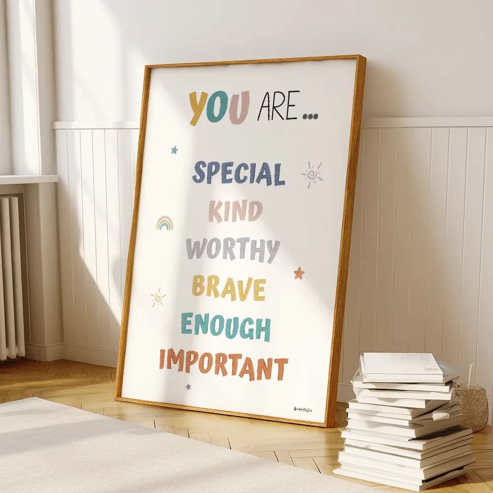 You are... Liste d'affirmation positives colorées