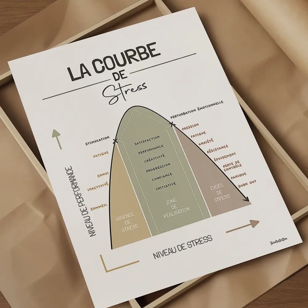 La courbe de stress Dessin de la courbe de la performance en fonction du stress