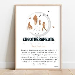 Définition ergothérapeute Affiche illustrée d'une définition poétique du métier d'ergothérapeute