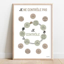 Je ne contrôle pas Dessin de sphères au centre contenant des chose que l'on peut contrôler et d'autre à l'extérieur non contrôlables