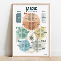 La roue des émotions kinésiologue Cinq roues des émotions multicolores, chacune inspirée d’un élément : feu, terre, eau, métal et bois.