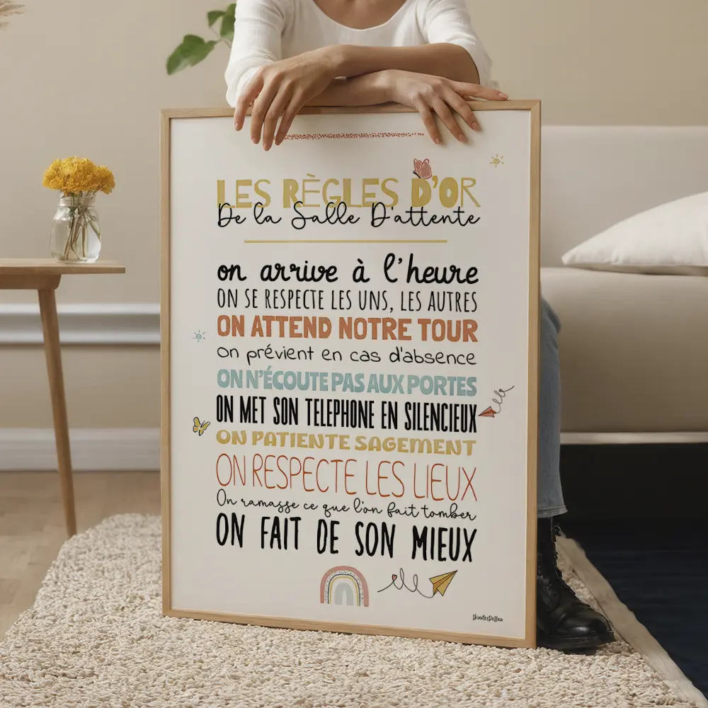 Affiche composée entièrement de texte dont chaque ligne utilise des fonts et couleurs différentes