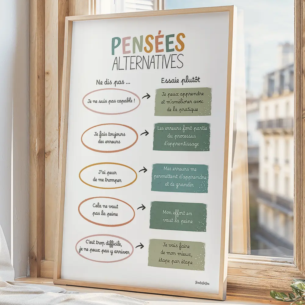 Infographie composée de bulles de texte colorées dans le style d'une bande dessinées avec les affirmation qu'il est plus motivant de dire